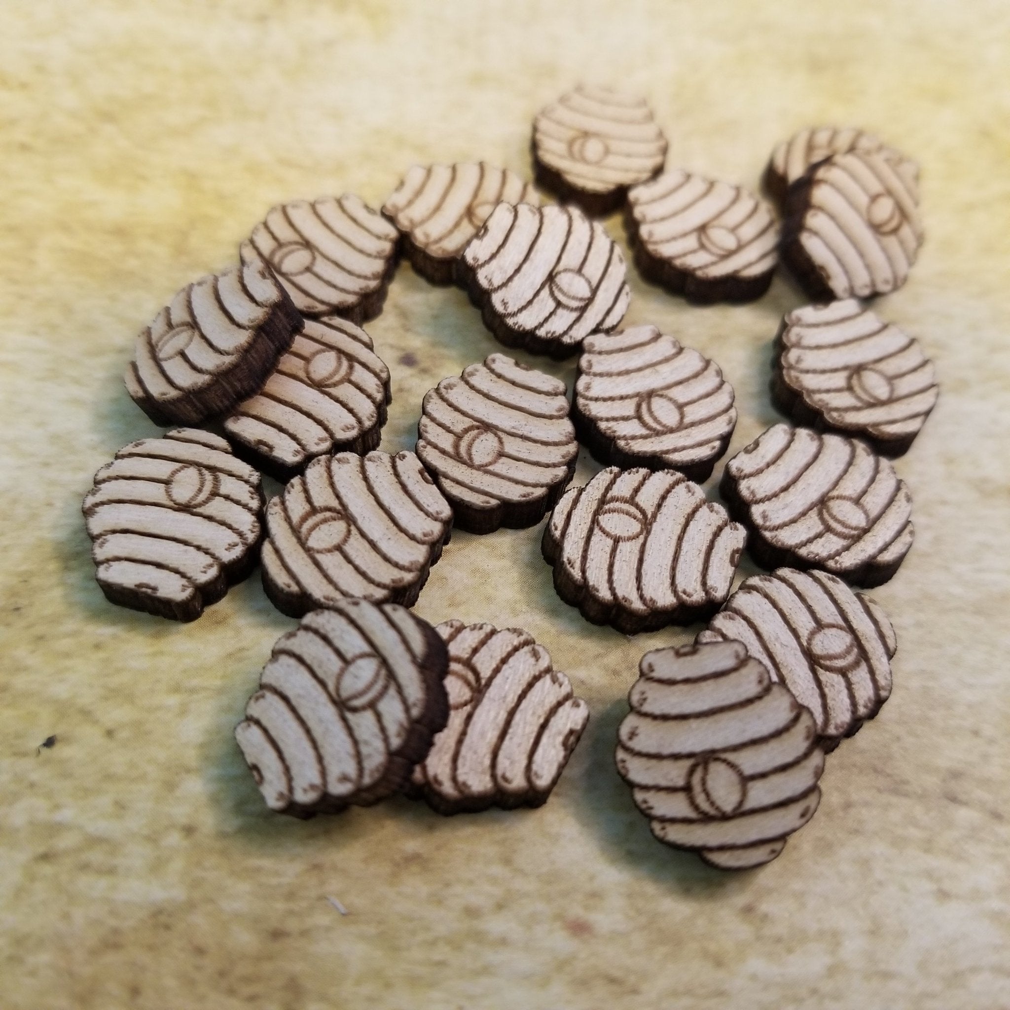 Bee Hive Wood Stud Earring Blanks and Wood Confetti - Designodeal