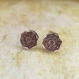 Bitten Donut Maple Wood Stud Earrings - Designodeal