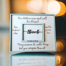 Load image into Gallery viewer, Blessed Mom Proverbs 31 Bible Verse Sign - Designodeal
