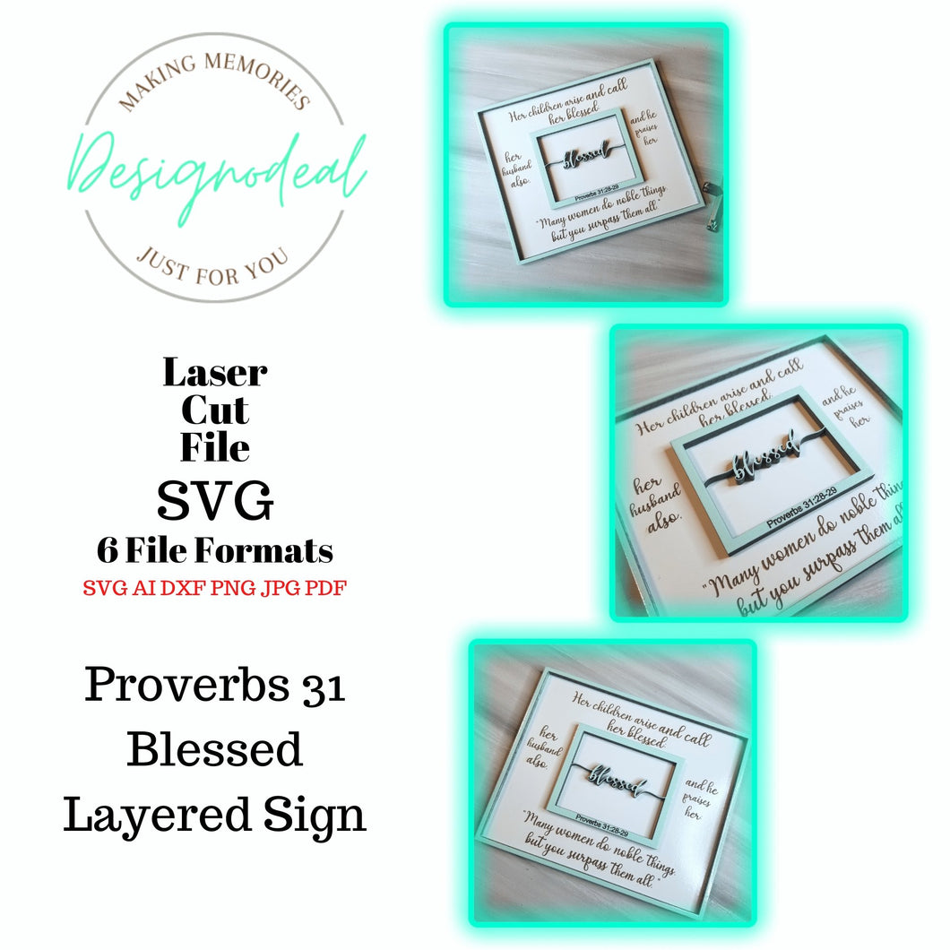 Blessed Mother Proverbs 31 Sign SVG Digital Download Files - Designodeal