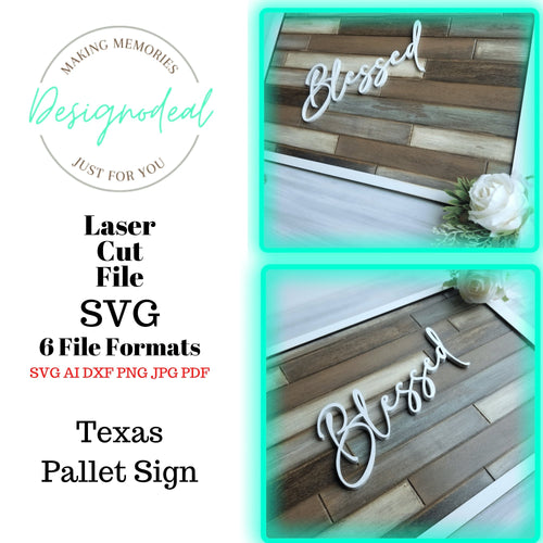 Blessed Pallet Wood Farmhouse Sign SVG Digital Download Files - Designodeal