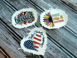 Blessed, Sweet Sassy & Southern, and Faith, Family & Freedom Raggedy Hat Patches - Designodeal