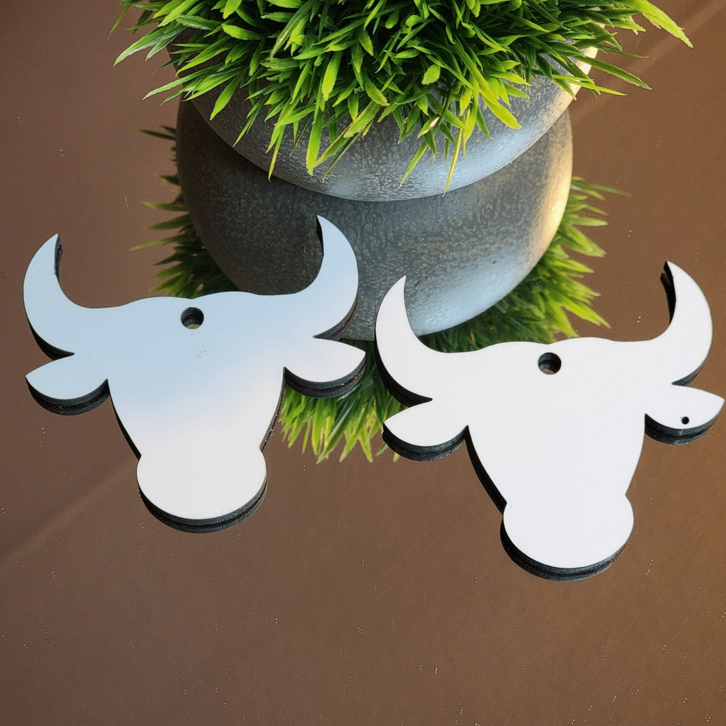 Bull Head Sublimation Christmas Ornament Blanks - 2 Styles - Designodeal