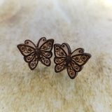 Butterfly Maple Wood Stud Earrings - Designodeal