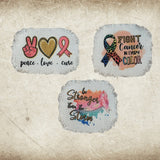 Cancer Awareness Frayed Sublimation Hat Patches - Designodeal