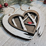 Cardinal Angel Wings Heart Memorial Christmas Ornament - Designodeal