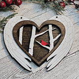 Cardinal Angel Wings Heart Memorial Christmas Ornament - Designodeal