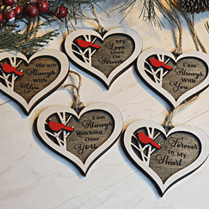 Cardinal Heart Memorial Christmas Ornament - Designodeal