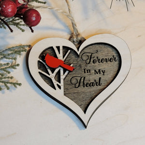 Cardinal Heart Memorial Christmas Ornament - Designodeal