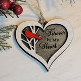 Cardinal Heart Memorial Christmas Ornament - Designodeal
