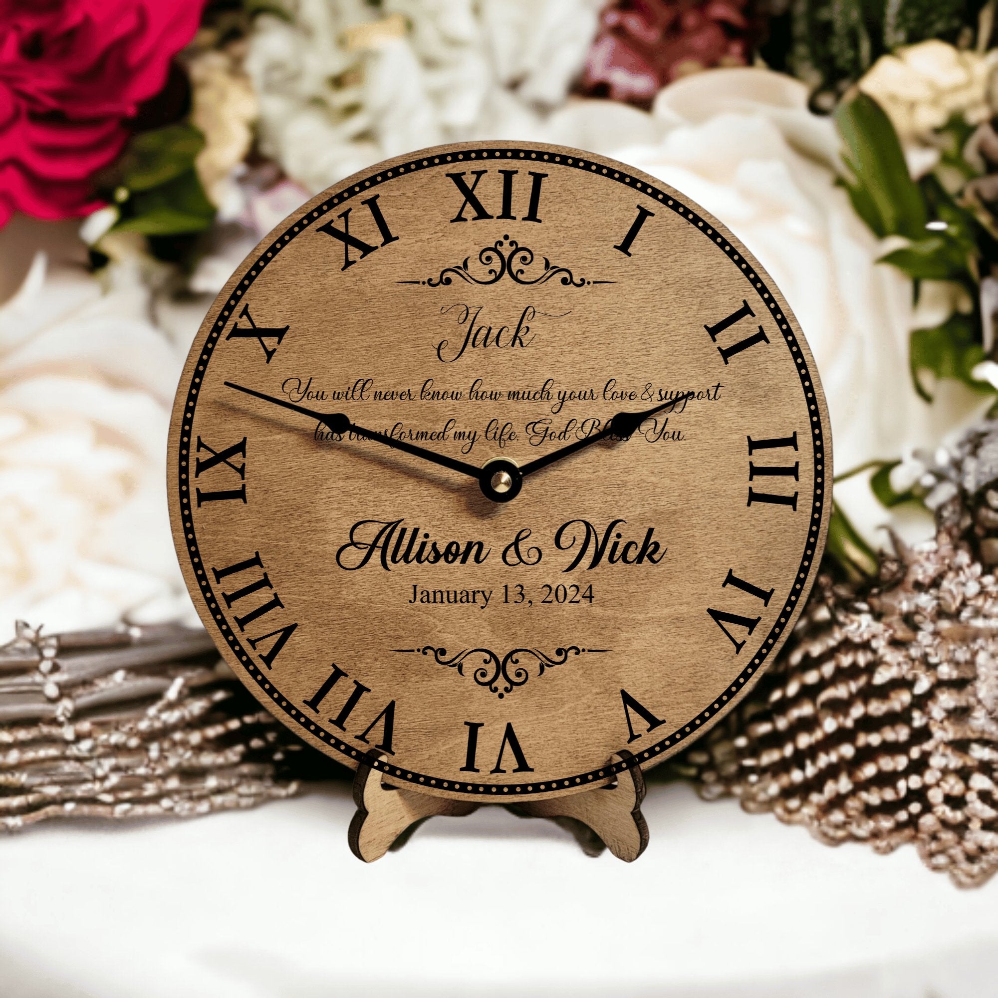 Christian Wedding Day Gift for Family & Friends of the Bride & Groom - Wedding Clock - Designodeal