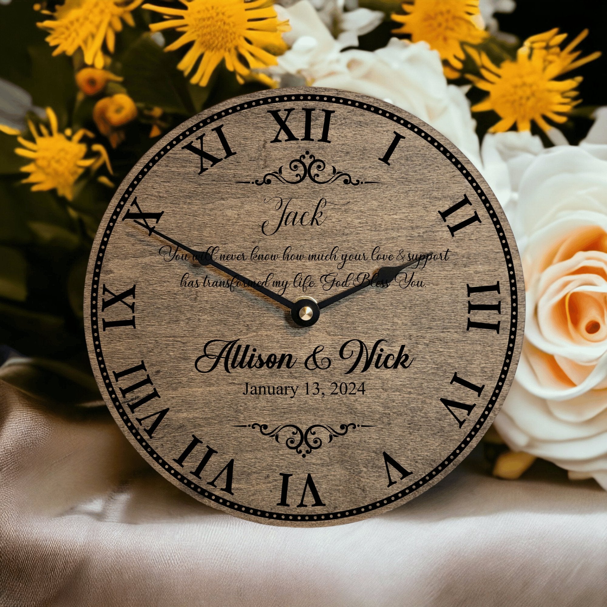 Christian Wedding Day Gift for Family & Friends of the Bride & Groom - Wedding Clock - Designodeal