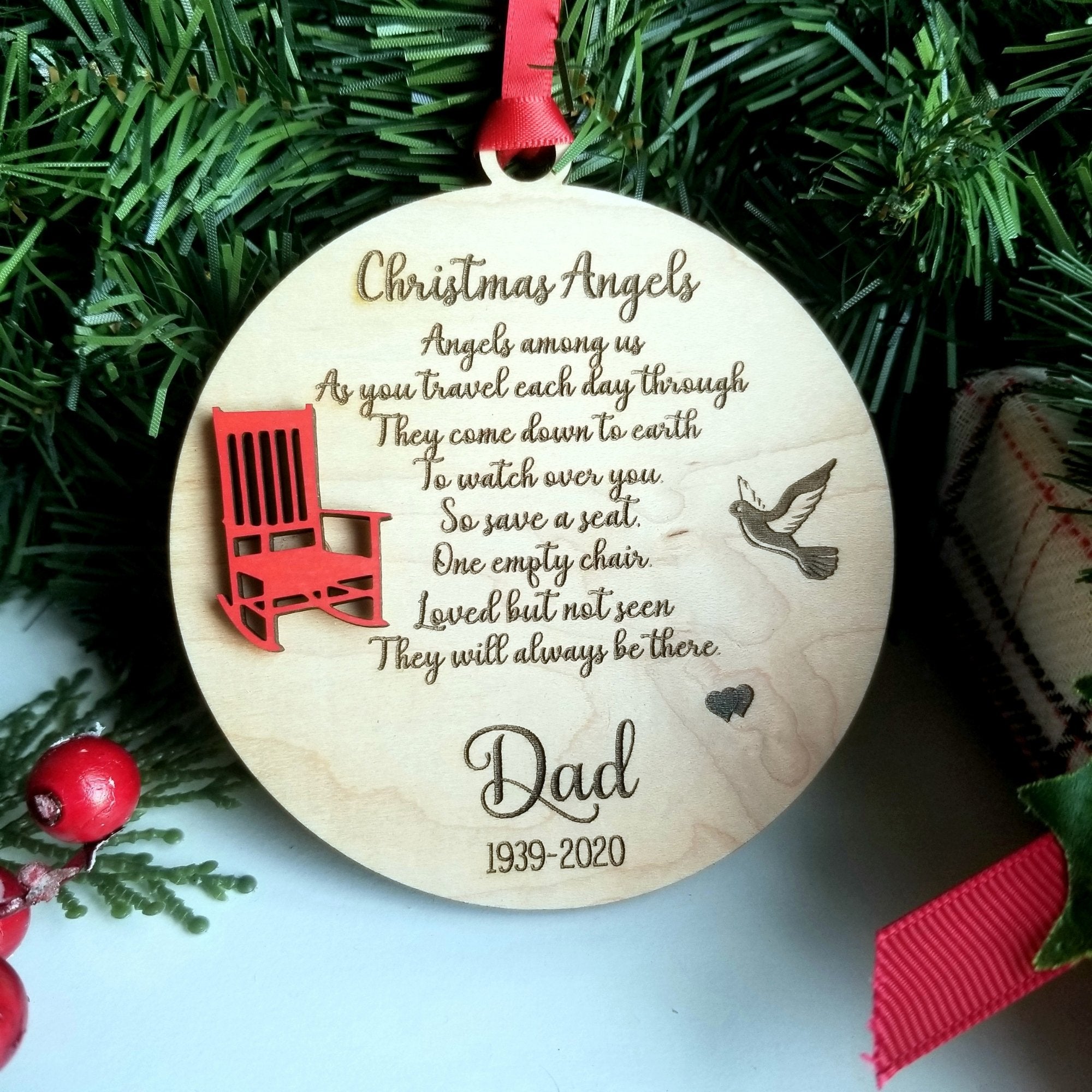 Christmas Angels In Heaven Memorial Ornament - Designodeal