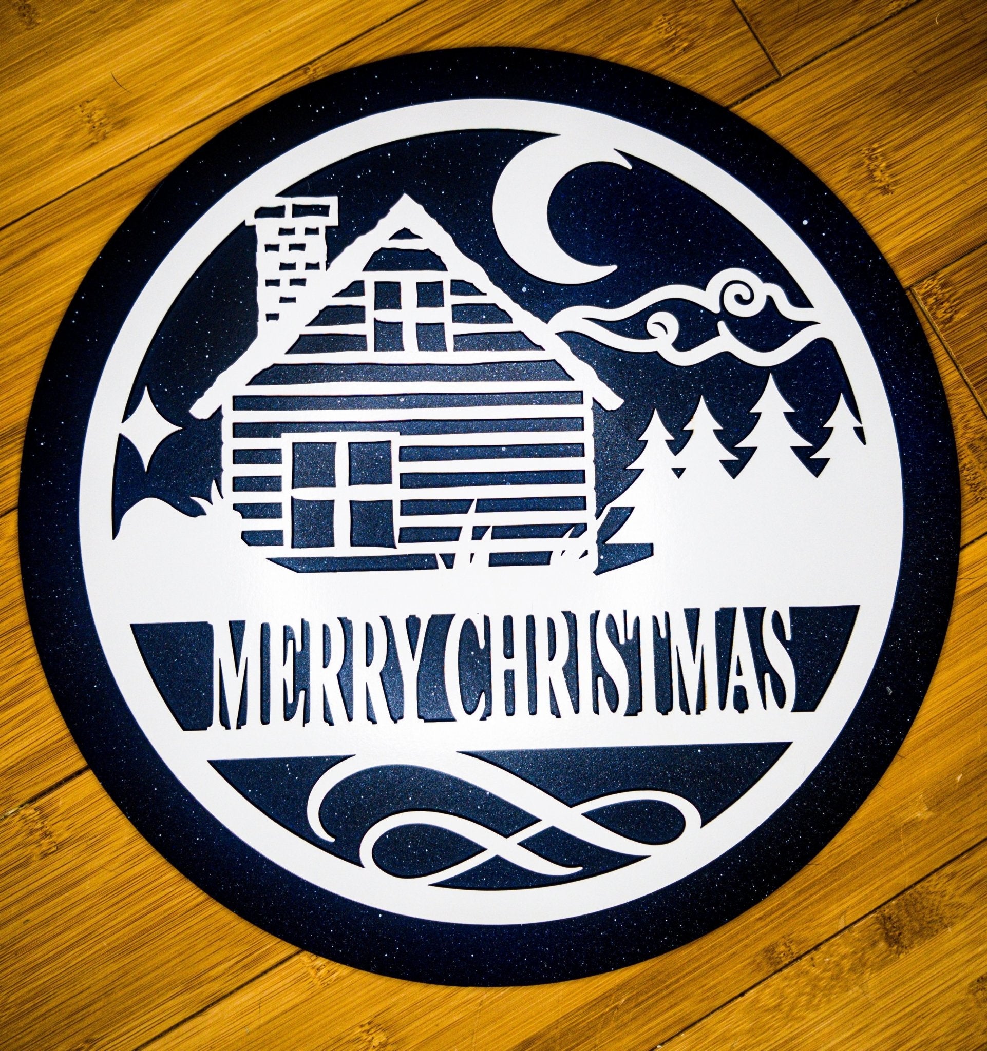 Christmas Cottage with Extended Backer Engraved Home Decor Sign - Designodeal