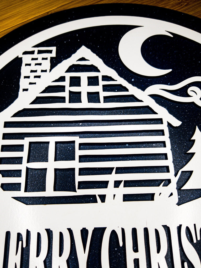 Christmas Cottage with Extended Backer Engraved Home Decor Sign - Designodeal