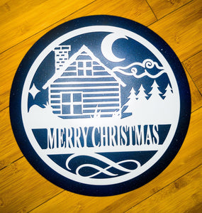 Christmas Cottage with Extended Backer Engraved Home Decor Sign - Designodeal