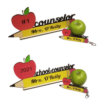 Load image into Gallery viewer, SVG BUNDLE School Teacher Counselor Principal Bus Driver Appreciation Gift Digital Download Files ~ Pencil Bus Apple Sign and Keychain
