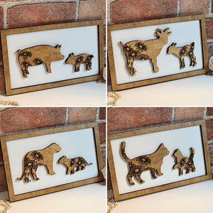 Cow Mommy & Me Animal Sign - Designodeal