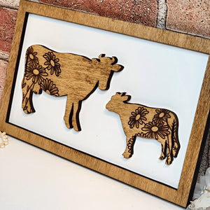 Cow Mommy & Me Animal Sign - Designodeal