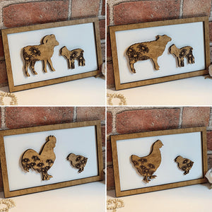 Cow Mommy & Me Animal Sign - Designodeal