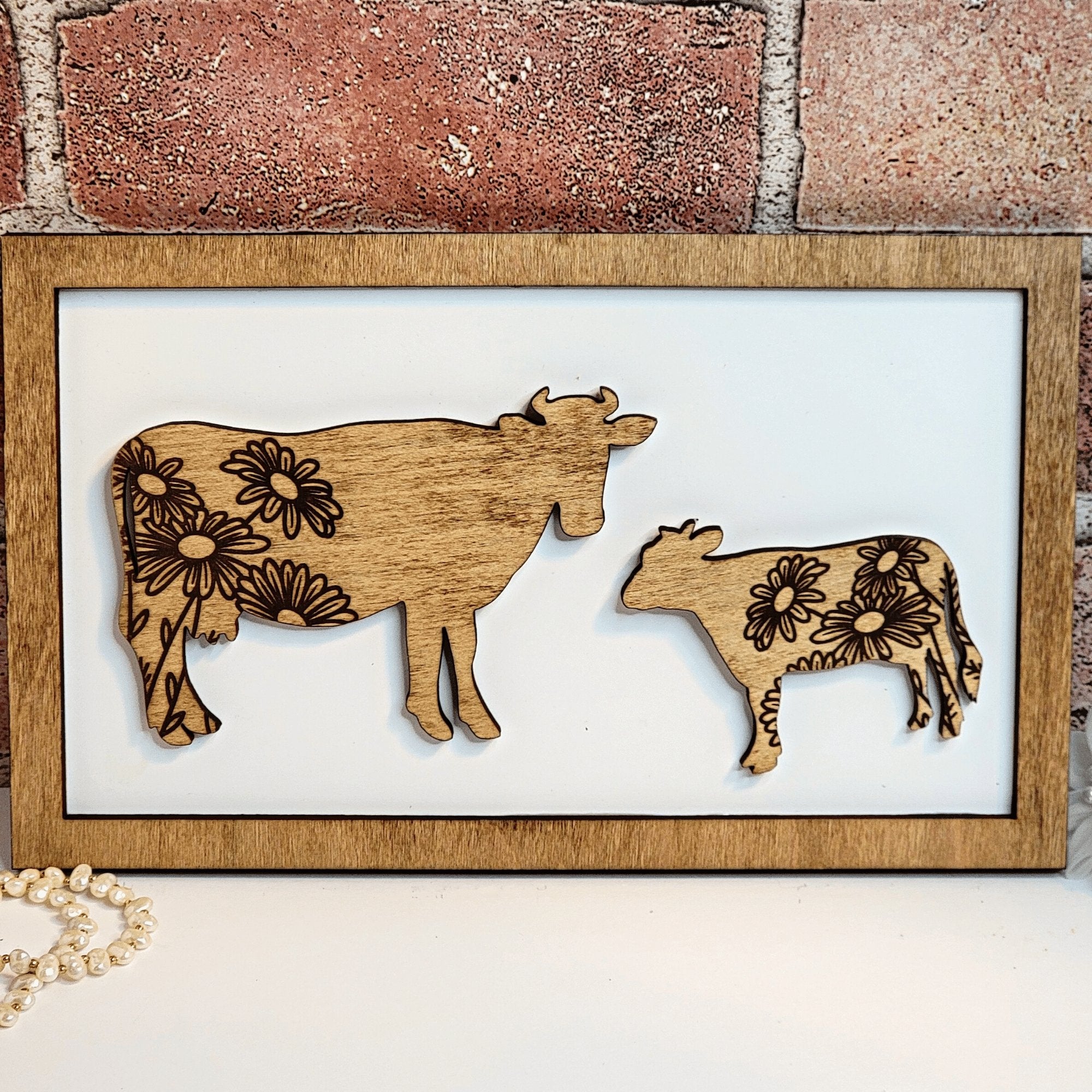 Cow Mommy & Me Animal Sign - Designodeal