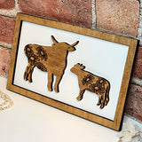 Cow Mommy & Me Animal Sign - Designodeal