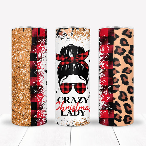 Crazy Christmas Lady Sublimation Tumbler Straight Skinny - Designodeal