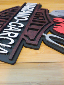 Custom Engraved GRILL MASTER Sign With Backer - Designodeal