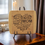 Custom Engraved Heart Mom Bamboo Cutting Board - Designodeal
