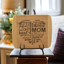 Load image into Gallery viewer, Custom Engraved Heart Mom Bamboo Cutting Board - Designodeal
