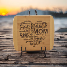 Load image into Gallery viewer, Custom Engraved Heart Mom Bamboo Cutting Board - Designodeal
