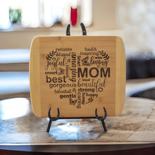 Load image into Gallery viewer, Custom Engraved Heart Mom Bamboo Cutting Board - Designodeal

