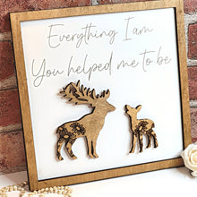 Load image into Gallery viewer, Deer &amp; Child Everything I Am You Helped Me To Be Sign - Designodeal
