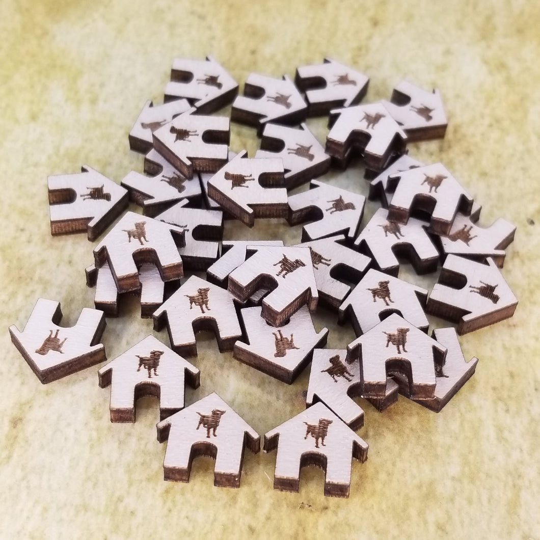 Dog House Wood Stud Earring Blanks and Wood Confetti - Designodeal