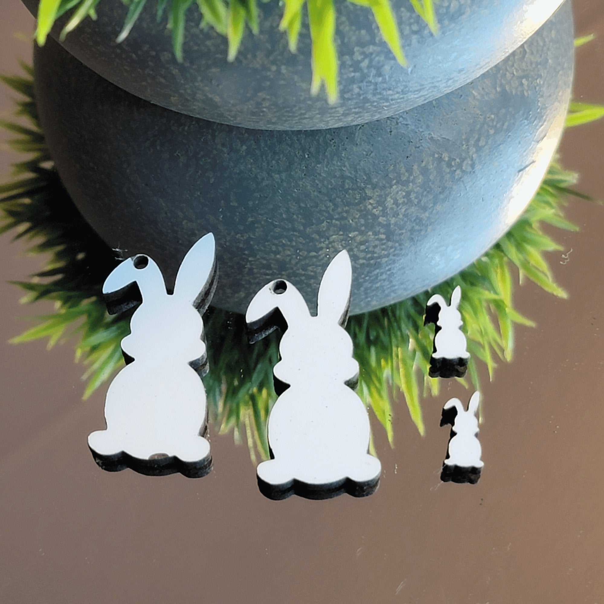 Easter Bunny Rabbits Left Ear Down Sublimation Earring Blanks ~ Multiple Sizes - Designodeal