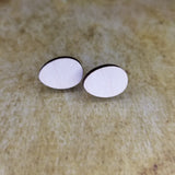 Egg Shaped Plain Maple Wood Stud Earrings - Designodeal