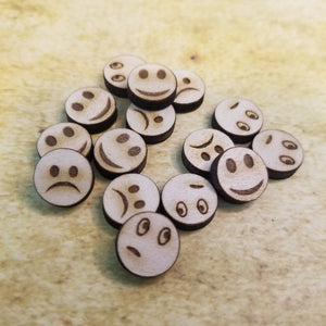 Emoji Round Bundle Wood Stud Earring Blanks and Wood Confetti - Designodeal