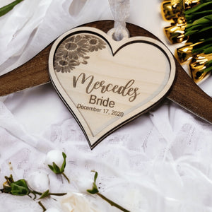 Engraved Floral Wedding Hanger Tags - Designodeal