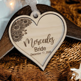 Engraved Floral Wedding Hanger Tags - Designodeal