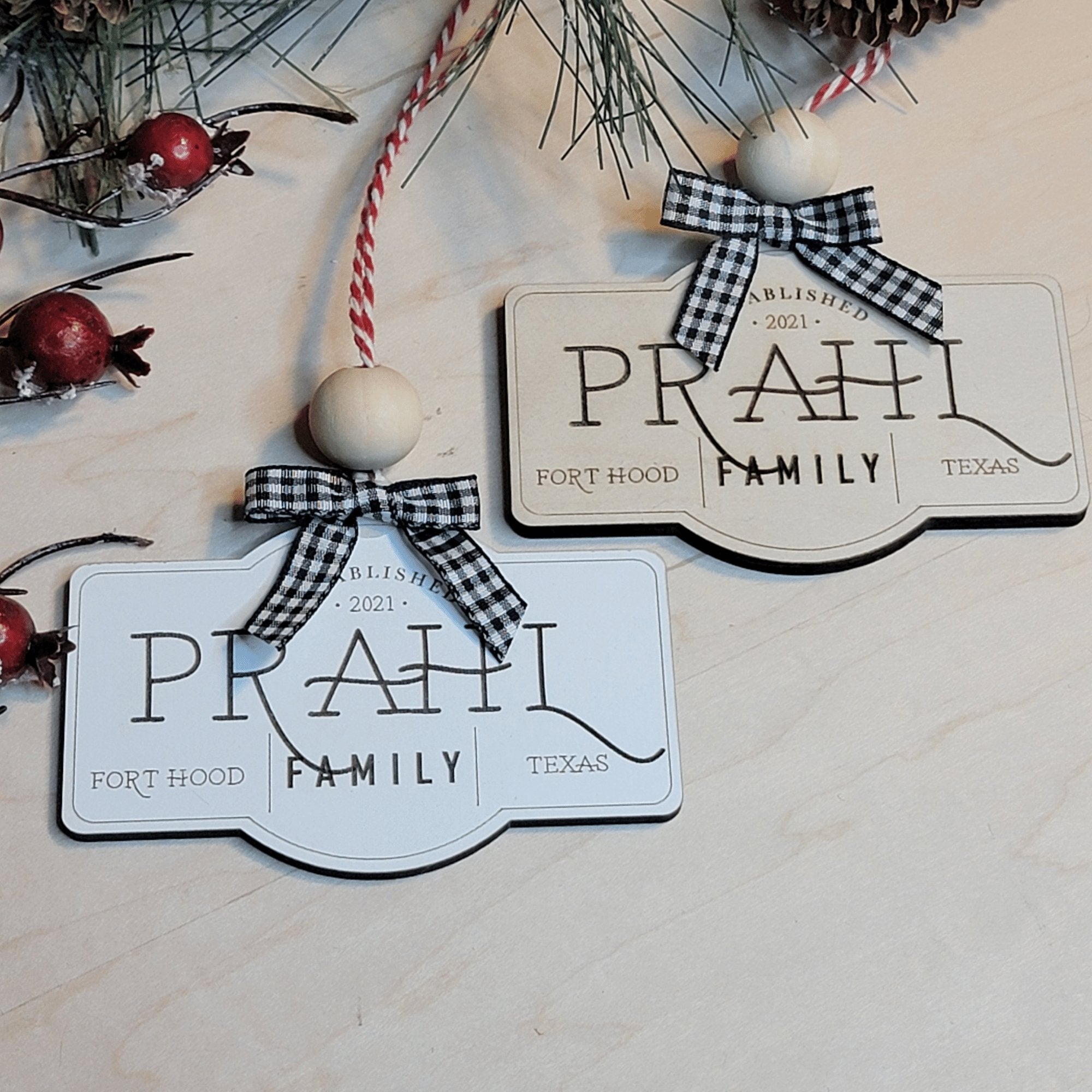 Established Family Name Christmas Ornament - Designodeal