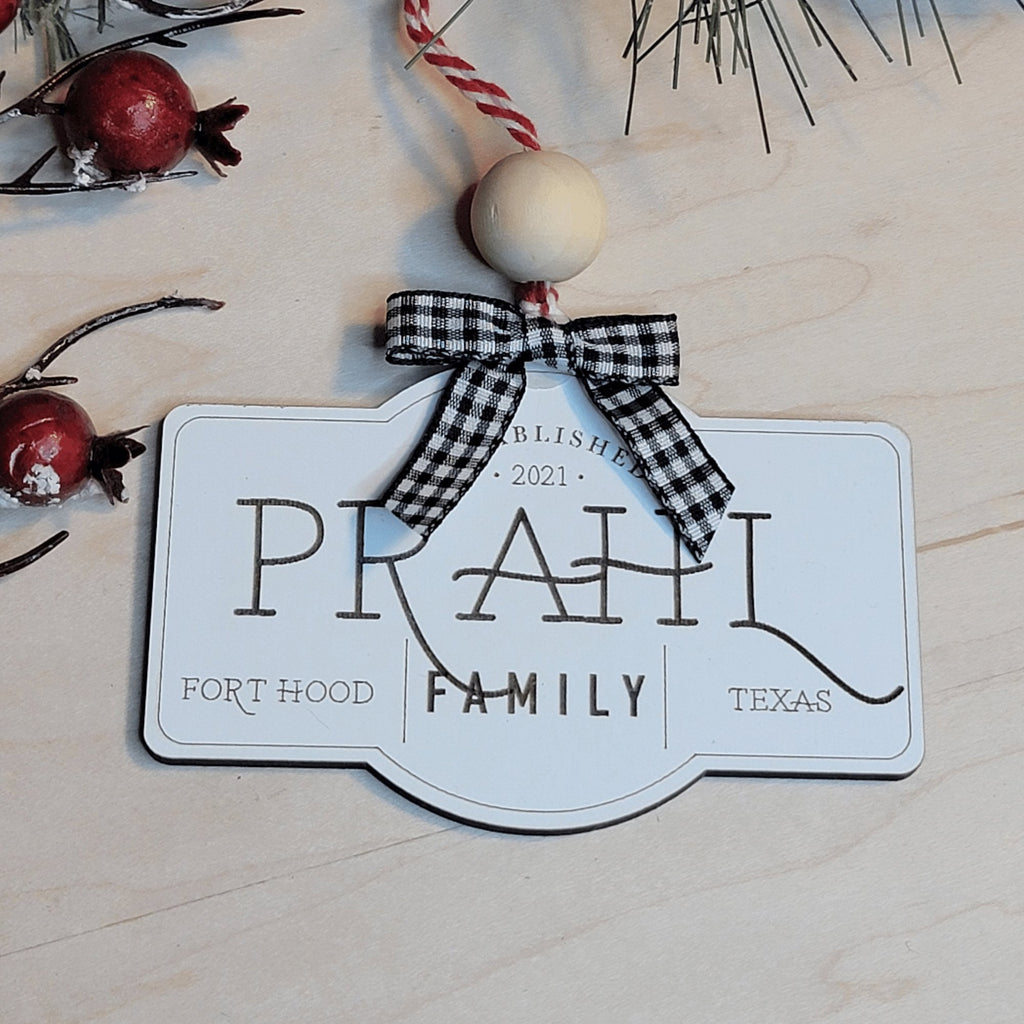 Established Family Name Christmas Ornament - Designodeal