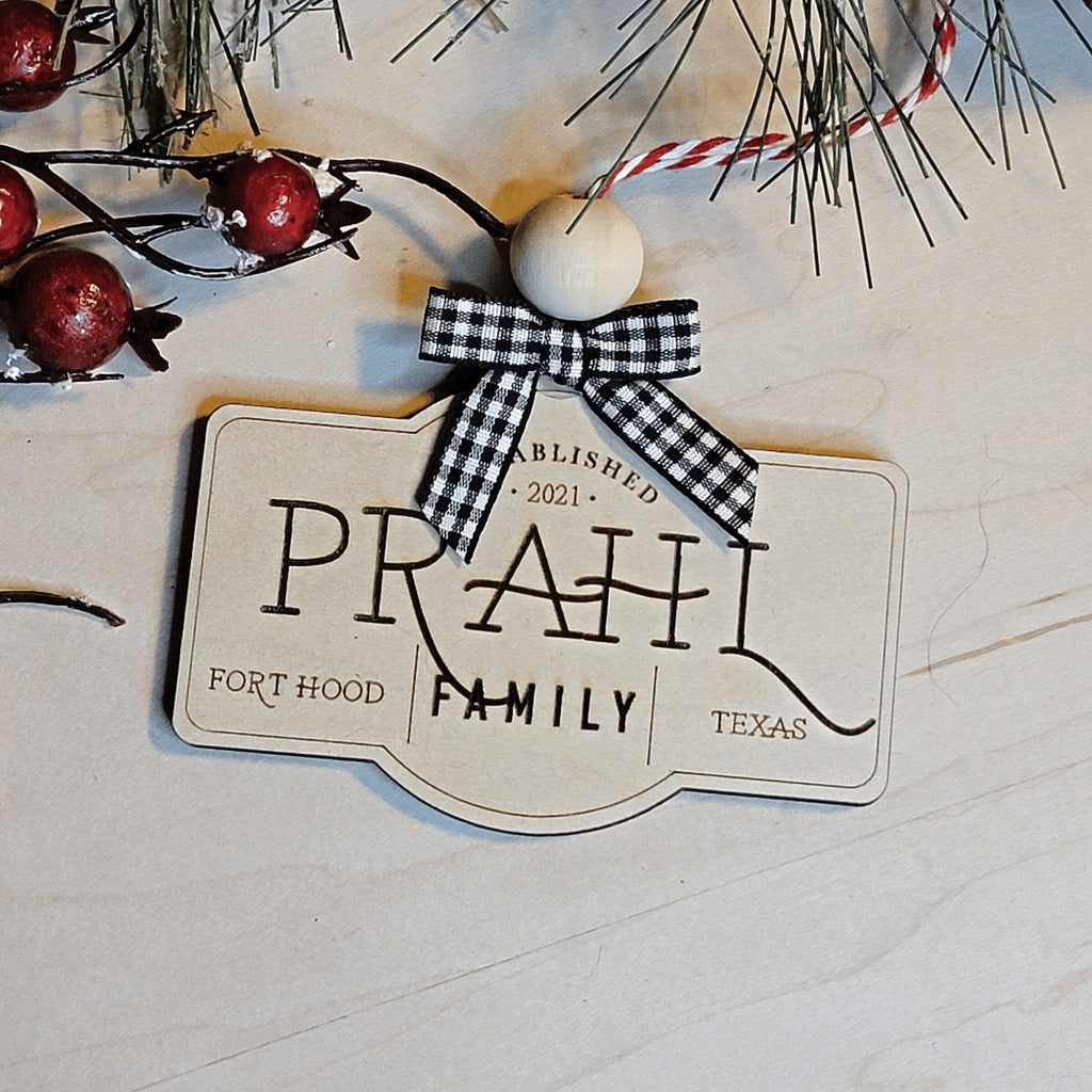 Established Family Name Christmas Ornament - Designodeal