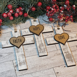Faith Hope Love Peace Cross with Heart Ornament or Wall Art Digital File Only - Designodeal