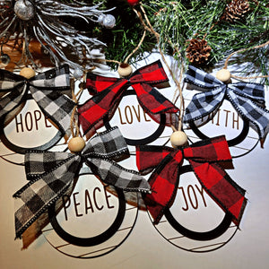 Faith Hope Love Peace Joy Farmhouse Christmas Ornament - Designodeal