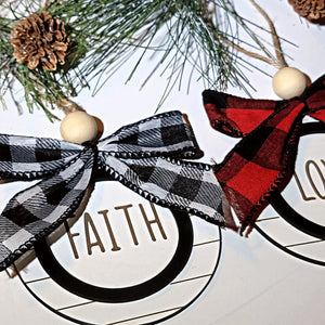 Faith Hope Love Peace Joy Farmhouse Christmas Ornament - Designodeal