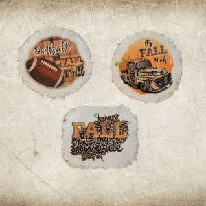 Fall Frayed Sublimation Hat Patches - Designodeal