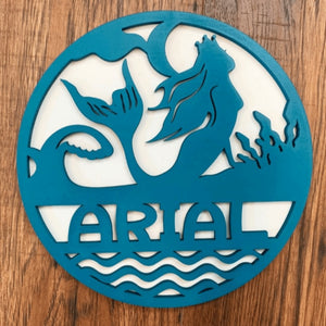 Fantasy Series Round Name Sign With Backer - Designodeal