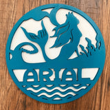 Fantasy Series Round Name Sign With Backer - Designodeal