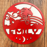 Fantasy Series Round Name Sign With Backer - Designodeal