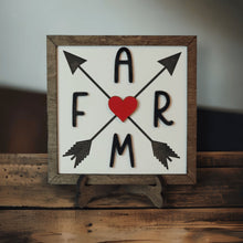 Load image into Gallery viewer, Farm With Arrows Wood Framed Sign - Designodeal
